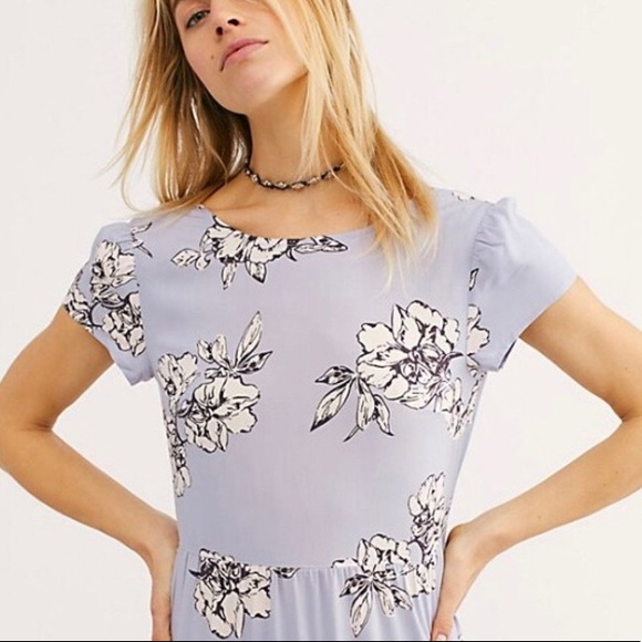 NWT Free People Periwinkle Rita Tiered Midi Dress - Picture 2 of 8